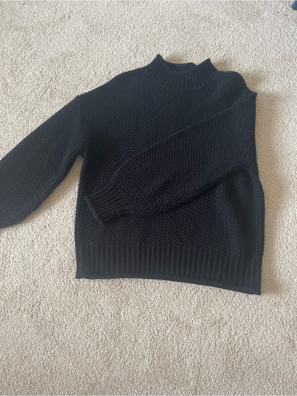 Black Textured Knit Sweater